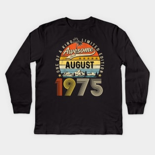 Awesome Since August 1975 Vintage 48th Birthday Kids Long Sleeve T-Shirt